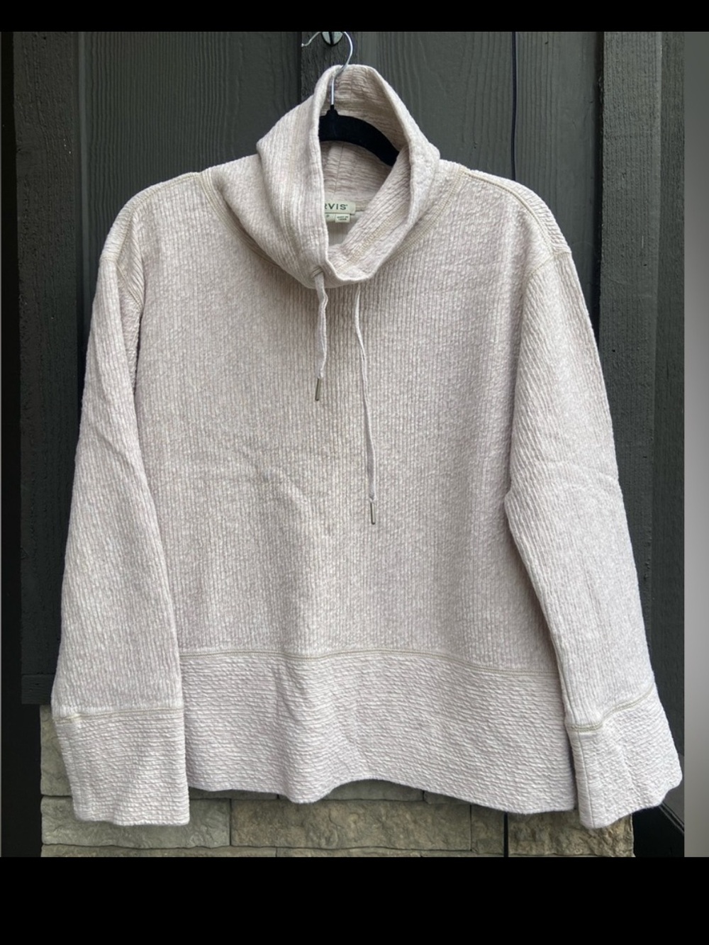 Orvis Women’s Cream Oatmeal Heathered Cowl Neck Pullover Size Small 💕🌸